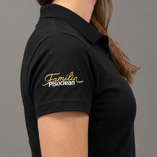 Polo Oficial Pisoclean — Linha Feminina